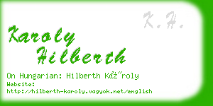 karoly hilberth business card